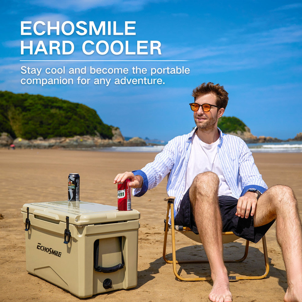 EchoSmile 35 qt. Rotomolded Cooler, Khaki