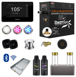 4.5kW QuickStart Steam Bath Generator With Dual Aroma Pump, Polished Chrome