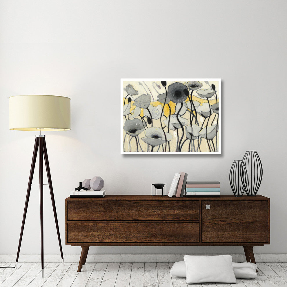 "Snow Day Gray Flower" Digital Paper Print by Shirley Novak, 42"x32"