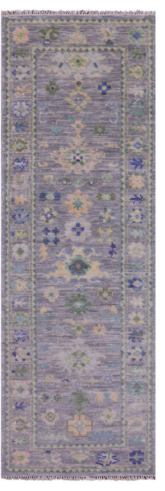 Runner Hand Knotted Turkish Oushak Wool Rug 2' 8" X 7' 11" - Q14994