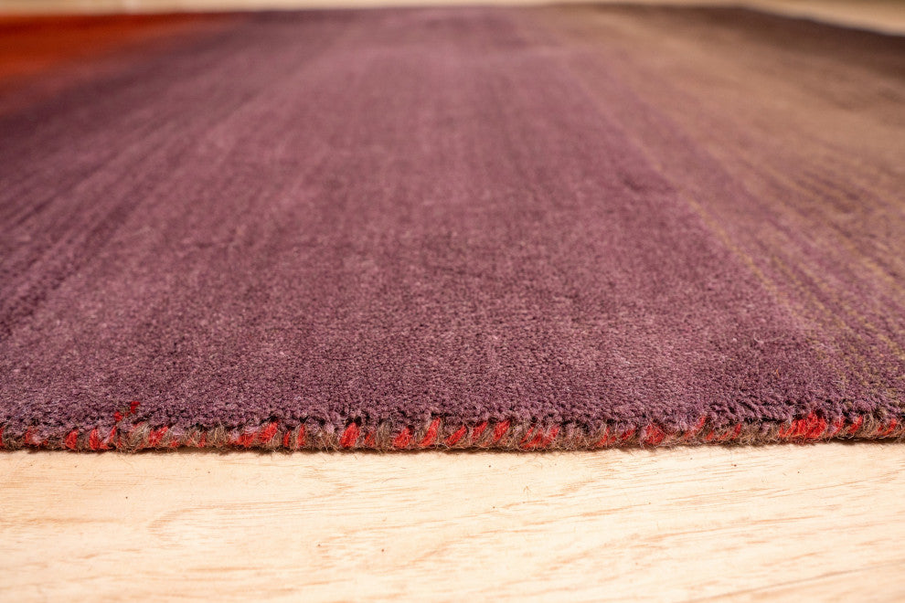 Red Contemporary Stripe Horizon Area Rug