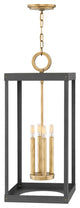Hinkley Porter Large Open Frame Pendant, Heritage Brass
