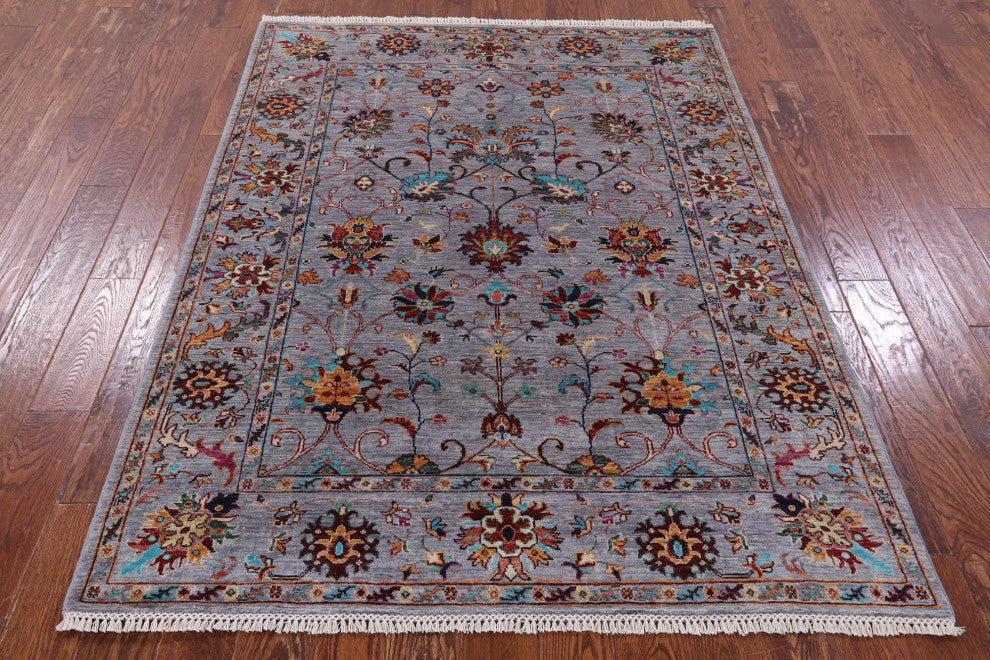 Hand Knotted Persian Tabriz Wool Rug 5' 0" X 6' 7" Q11285