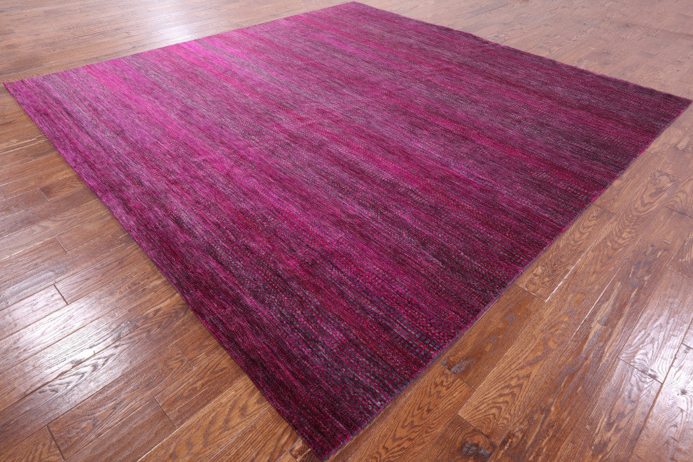 10' Square Hand-Knotted Super Savannah Gabbeh Wool and Silk Rug Q6098