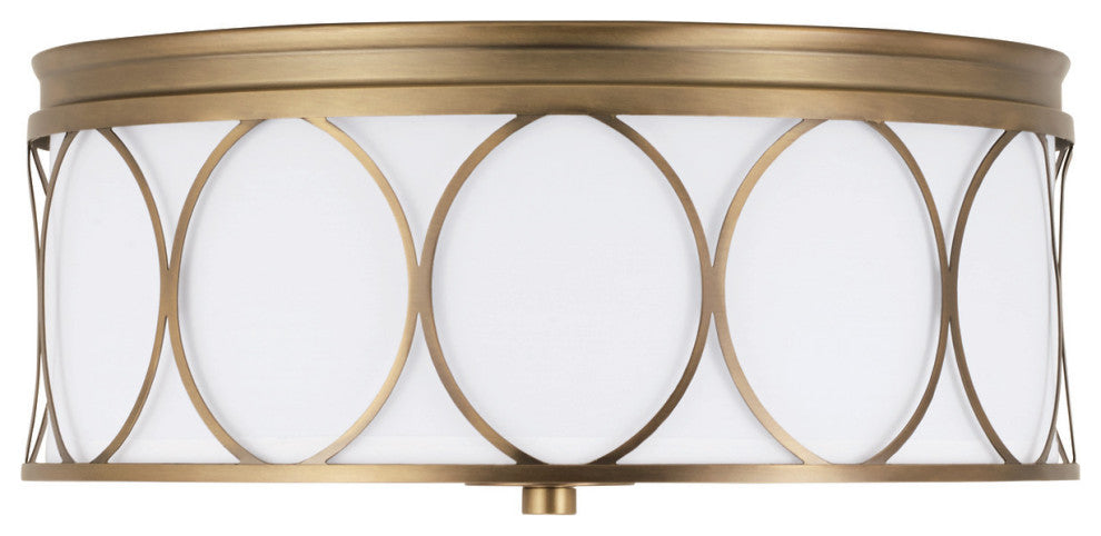 Capital Lighting 225131-683 Rylann 3 Light 15"W Flush Mount Drum - Aged Brass