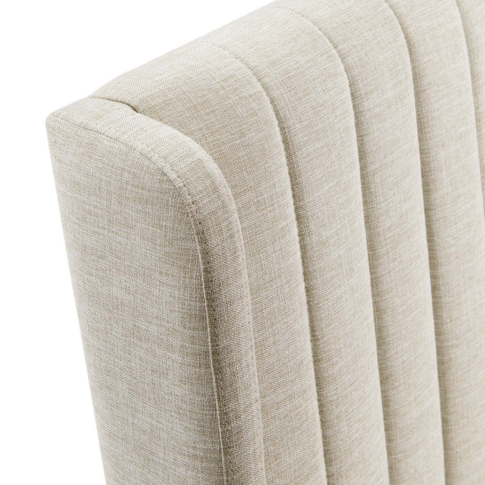 Side Dining Chair, Set of 2, Fabric, Beige, Cafe Bistro Restaurant Hospitality