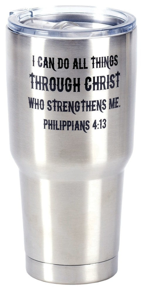 Tumbler, I Can Do Phil 4:13, Stainless Steel, 30 oz