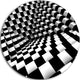 Optical Black And White Pattern, Abstract Disc Metal Wall Art, 23"