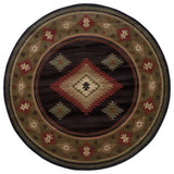 Hudson 087G1 Black/Green 7'8" Round Rug