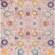 5' X 7' Gray and Pink Floral Power Loom Distressed Area Rug
