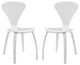 Modern Contemporary Dining Chairs Set of 2, White, Wood