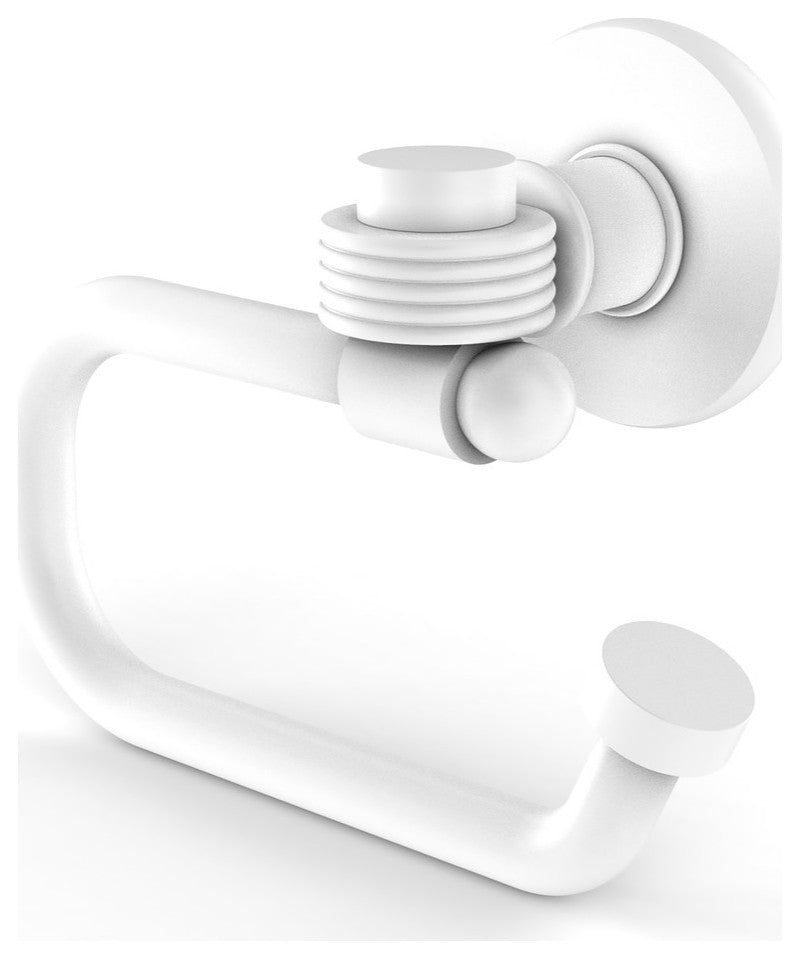 Continental Euro Toilet Tissue Holder With Groovy Accents, Matte White