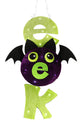 LED "EEK" Spooky Bat Hanging Halloween Decoration, Lime Green and Purple, 31"