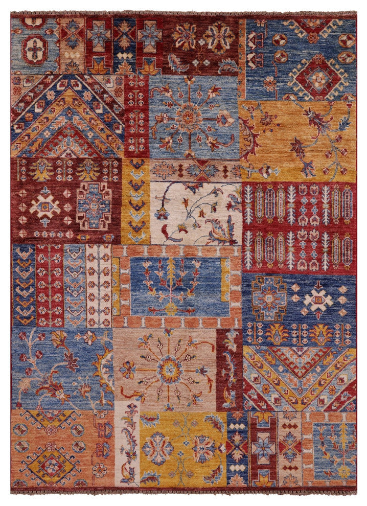 Super Kazak Hand Knotted Wool Rug 5' 0" X 6' 11" Q11099