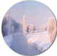 Bright Colorful Winter Day, Landscape Large Disc Metal Wall Art, 11"