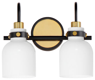 Maxim 12332 Milk 2 Light 14"W Vanity Light - Satin Brass