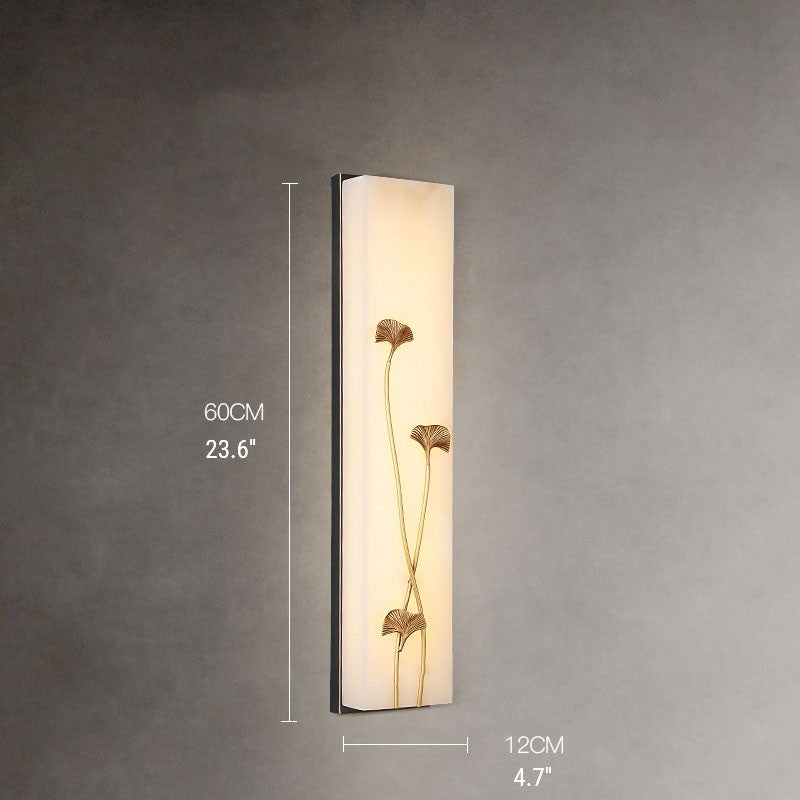 Creative Marble Wall Lamp in Chinese Style for Living Room, Bedroom, Ginkgo
