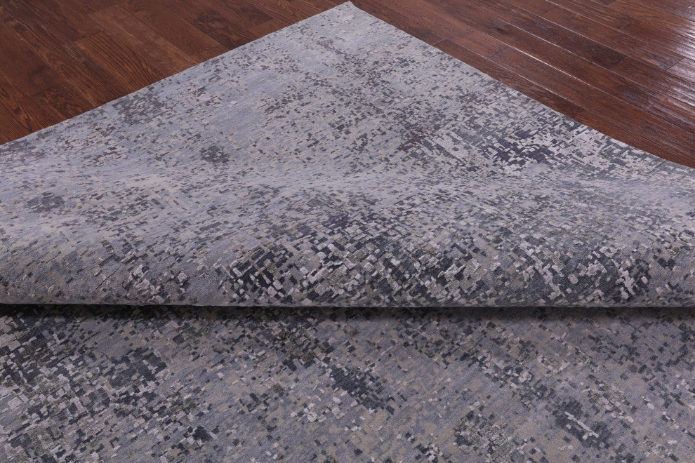 Wool and Silk Modern Handmade Rug 8' 11" X 12' 4" Q8647