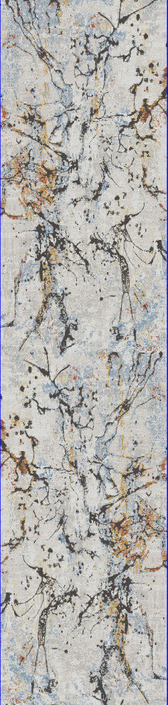 Mehari Gray and Silver Area Rug, 5.3'x7.7'