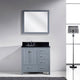 Caroline Avenue 36" Single Bathroom Vanity Set Gray, Granite Top