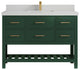 Parker 48 Single Sink Bath Vanity in Lafayette Green  2" Carrara Quartz