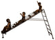 Lifsize Three kids playing on a slide bronze sculpture 114" x 18" x 83"H