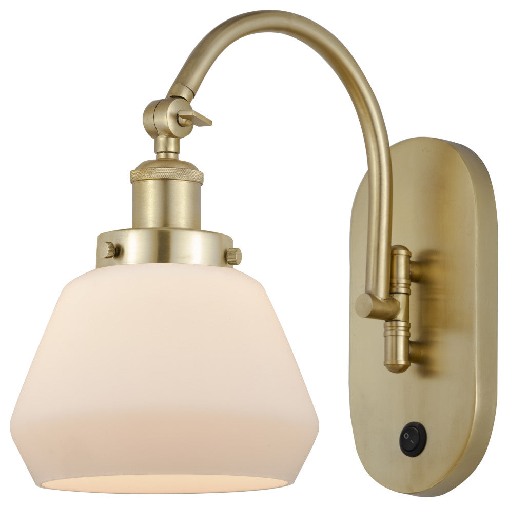 Innovations 918-1W-SG-G171-LED Fulton 1 Light 7" Sconce, Satin Gold