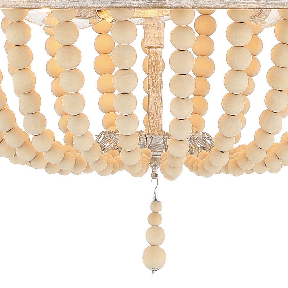 3-Light Lantern Empire Chandelier With Beaded Accents