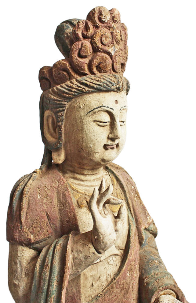 Consigned Sitting Quan Yin Wood Statue