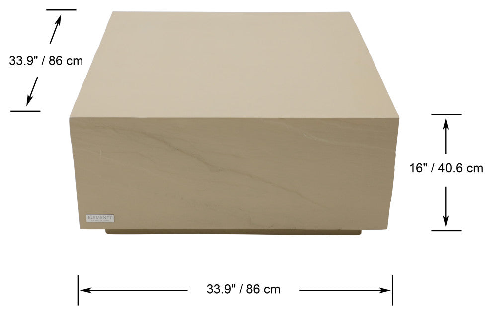 Colorado 34" Square Concrete Coffee Table, Sunlight Yellow