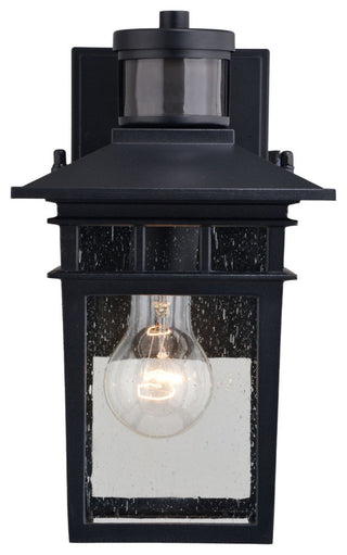 Ridge 1 Light Aluminum Black Motion Sensor Dusk to Dawn Outdoor Wall Lantern