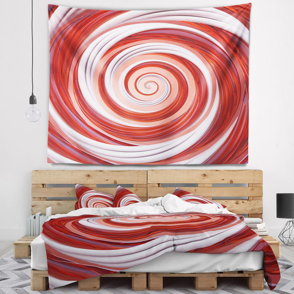 Christmas Candy Cane Spiral Abstract Wall Tapestry, 92"x78"