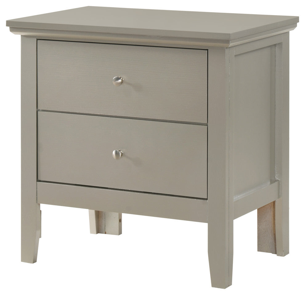 Primo Nightstand, Silver Champagne