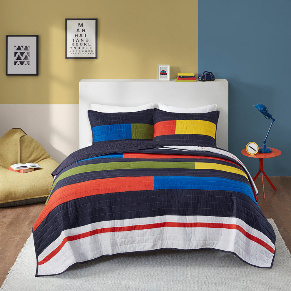 Urban Habitat Kids Morris Stripe Printed Quilt Set, Multi