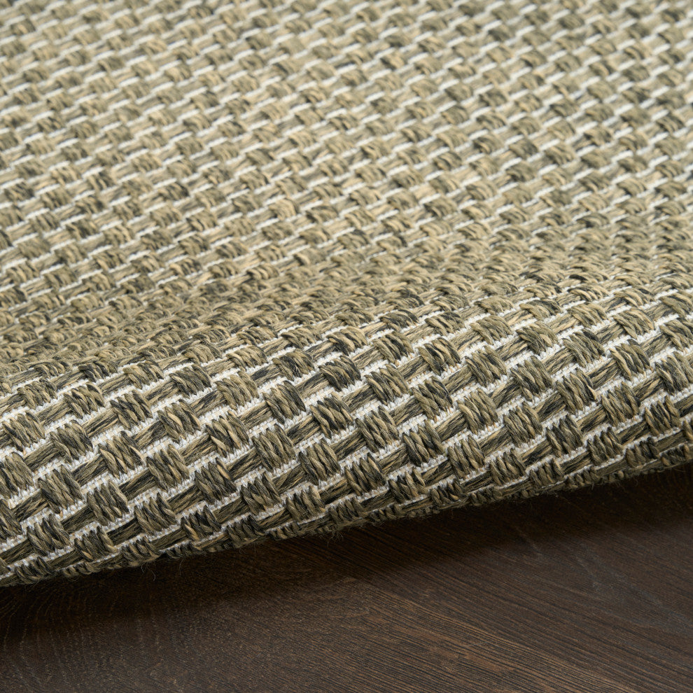 Nourison Tulum 3' x 5' Olive Outdoor Rug