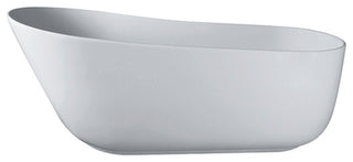 67 in. W Solid Surface Freestanding Flatbottom Soaking Bathtub in Matte White