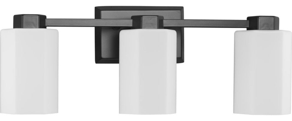Estrada Collection 3-Light Contemporary Bath and Vanity Light, Matte Black