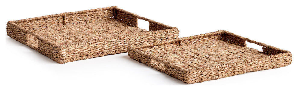 Seagrass Rectangular Trays, Set of 2