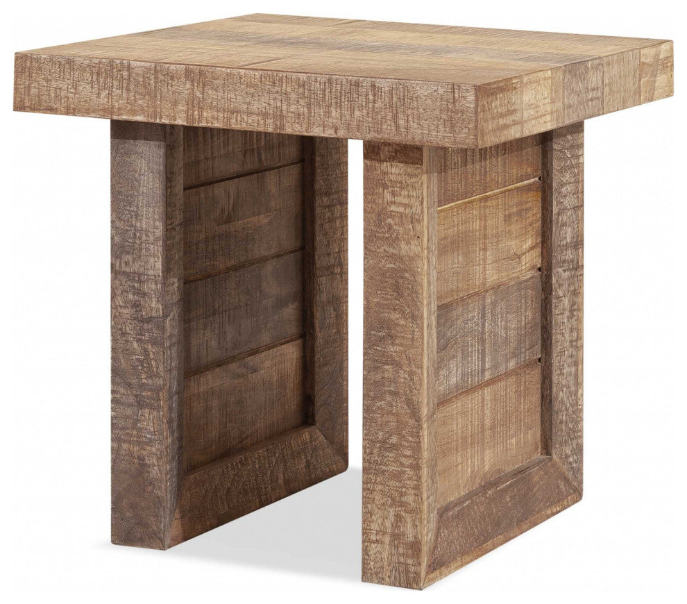 20" Brown Solid Wood End Table