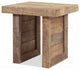 20" Brown Solid Wood End Table