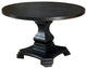 Benzara BM208963 Wooden Round Top Dining Table With Pedestal Base, Black