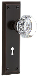 New York Plate Privacy Waldorf Knob, Timeless Bronze