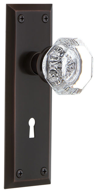 New York Plate Privacy Waldorf Knob, Timeless Bronze