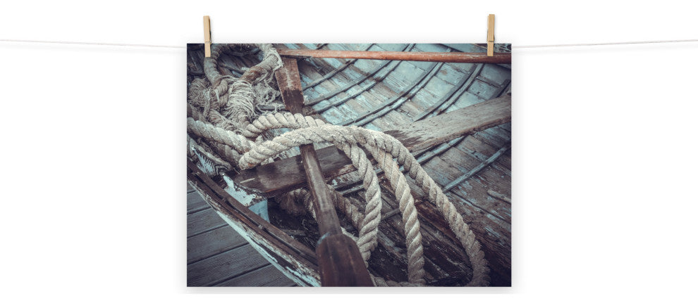 Vintage Boat Oars and Ropes Nautical Photo Loose Wall Art Prints, 18" X 24"