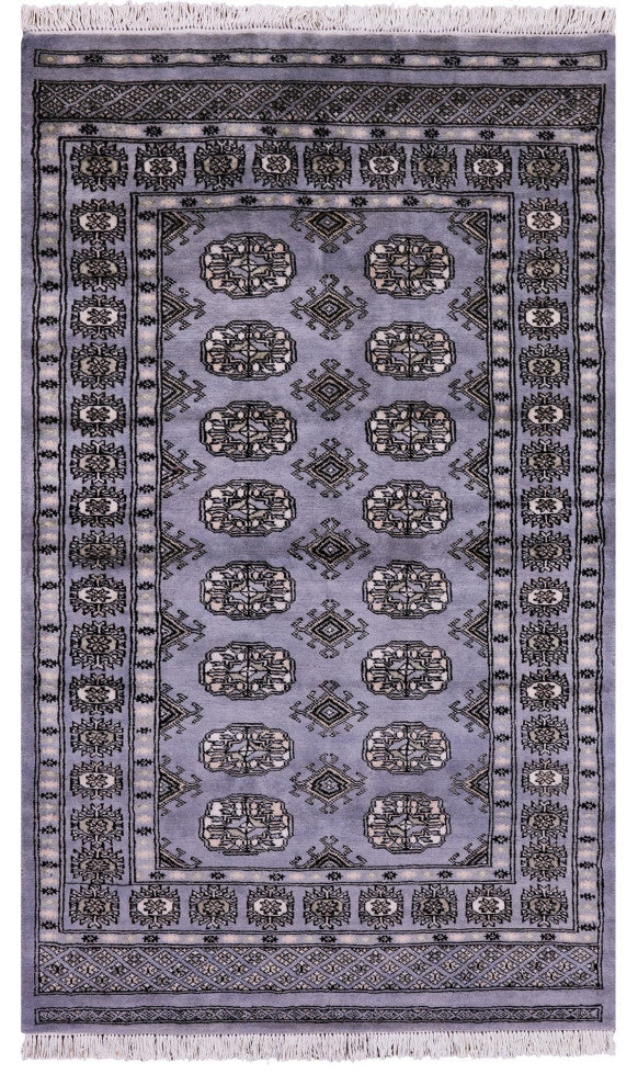 Hand-Knotted Silky Bokhara Wool Rug 3' 2" X 5' 3" - Q13800