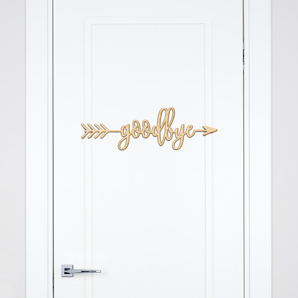 Goodbye Right Arrow Wood Sign Home Decor Unfinished, 36"x11"
