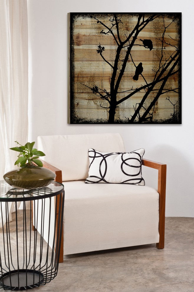 Marmont Hill, "Upstairs Neighbor" by Vicki Butler Print, Natural Pine Wood
