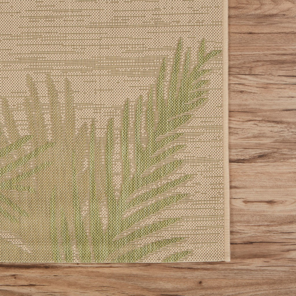 2' X 3' Beige Floral Indoor Outdoor Area Rug