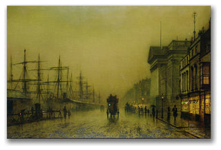 'Liverpool Docks Custom House' Canvas Art by John Grimshaw