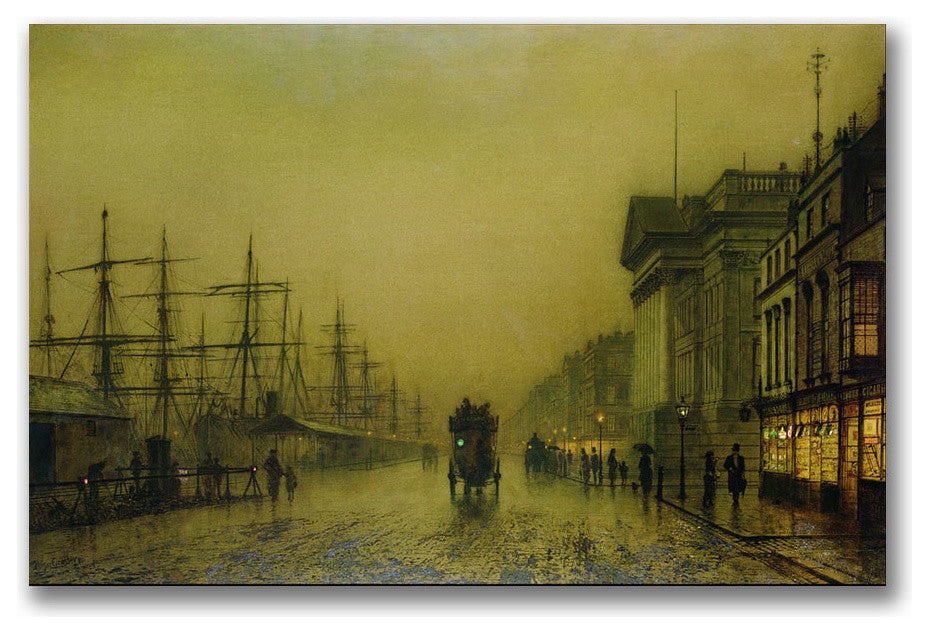 'Liverpool Docks Custom House' Canvas Art by John Grimshaw